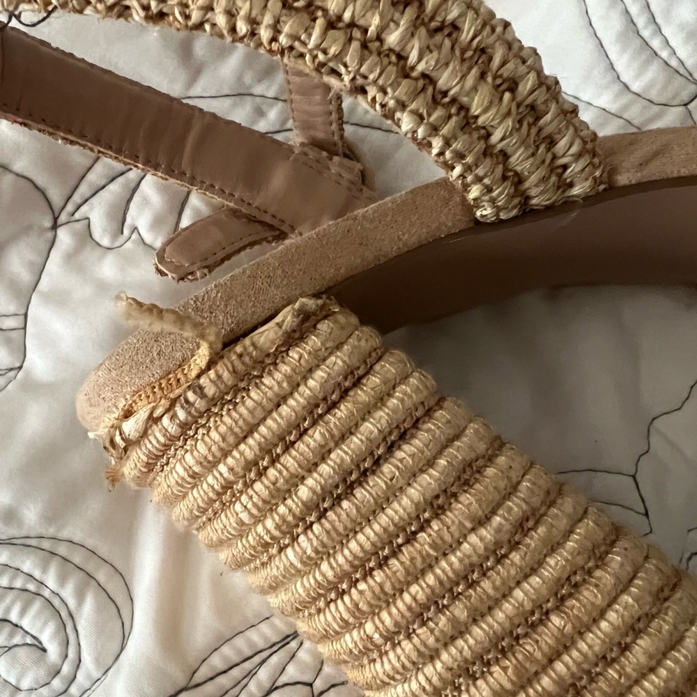 Steve Madden Beige Raffia Wedge Sandals - Picture 9 of 11